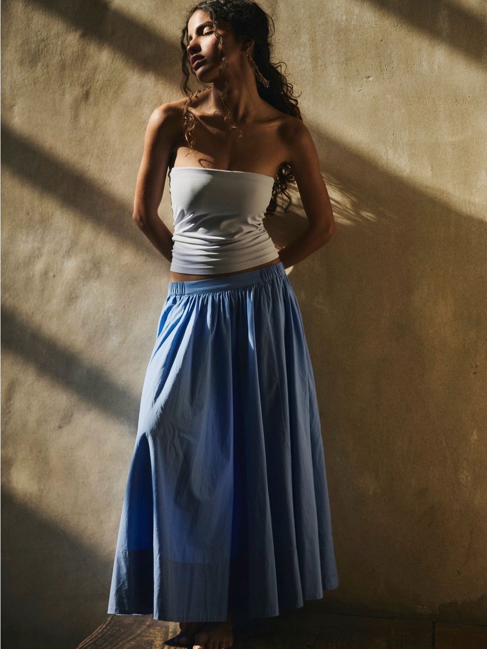 NWT Free People Maxi Skirt with Gathered Waist